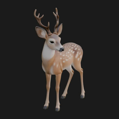 Stag Deer Statue Design 6 3D Print Model