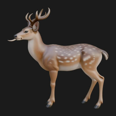 Stag Deer Statue Design 9 3D Print Model