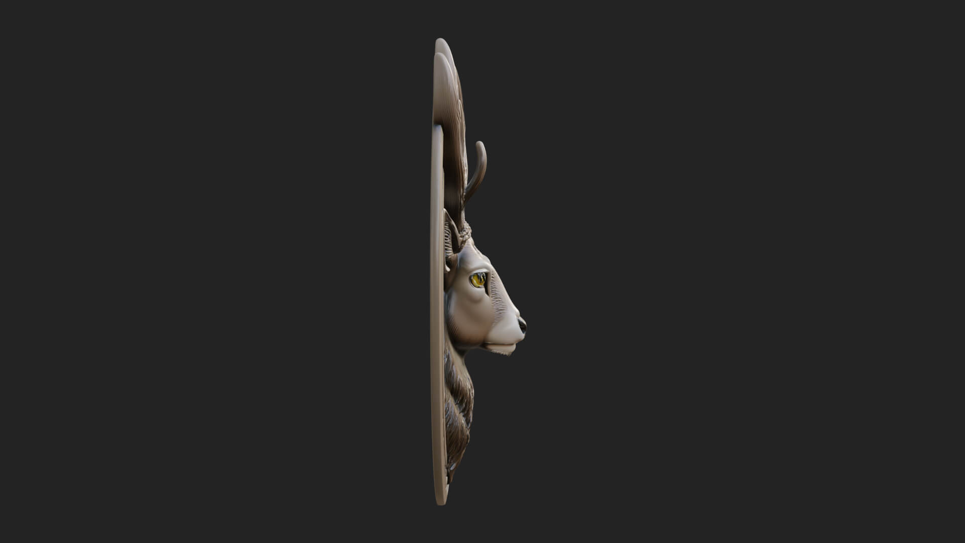 Stag Head Oval Relief Plaque Design 1 3D Print Model 3D Model