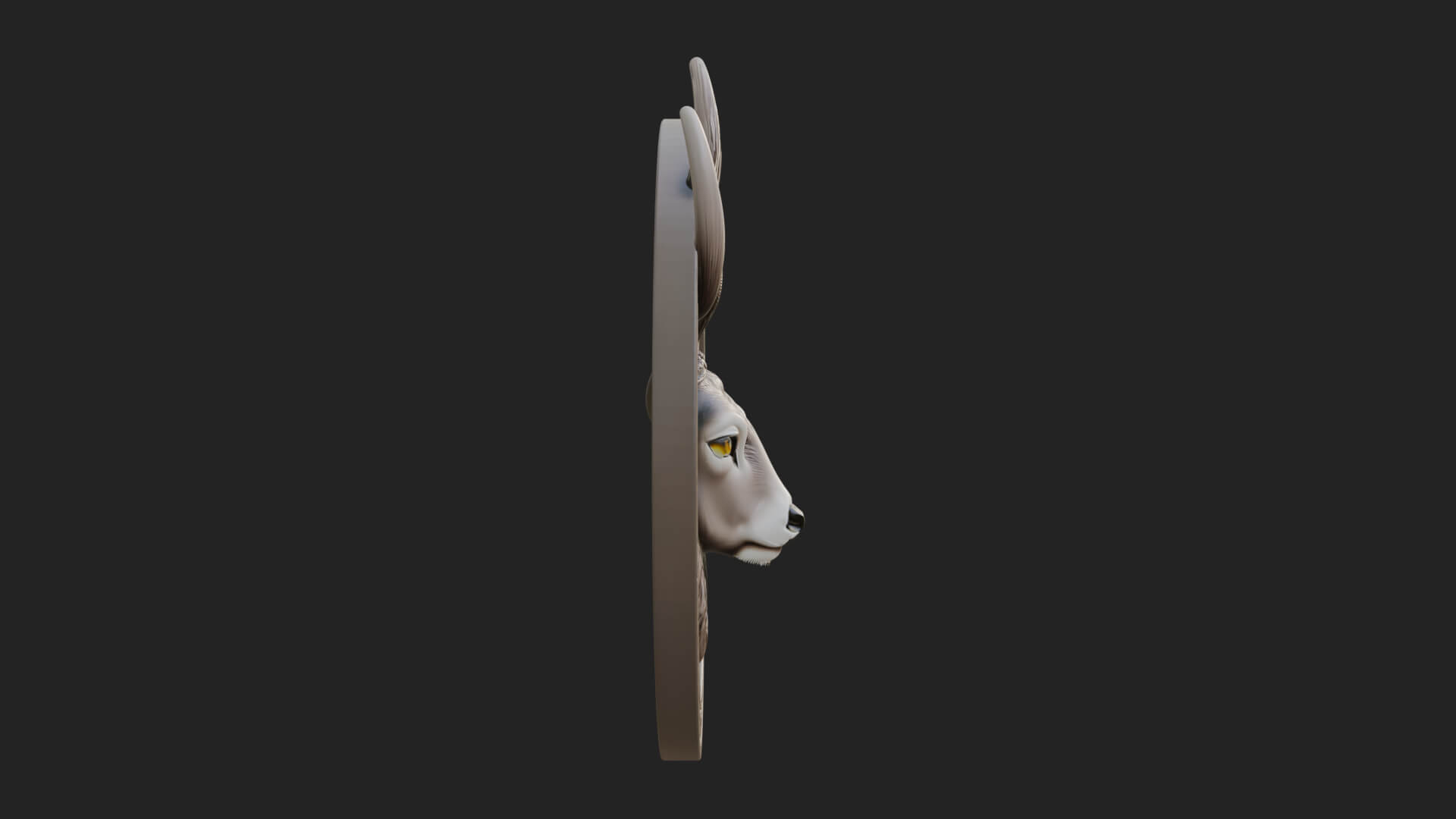 Stag Head Oval Relief Plaque Design 2 3D Print Model 3D Model