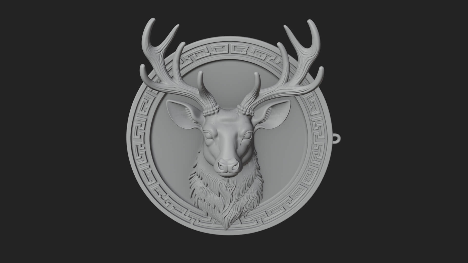 Stag Head Oval Relief Plaque Design 3 3D Print Model 3D Model