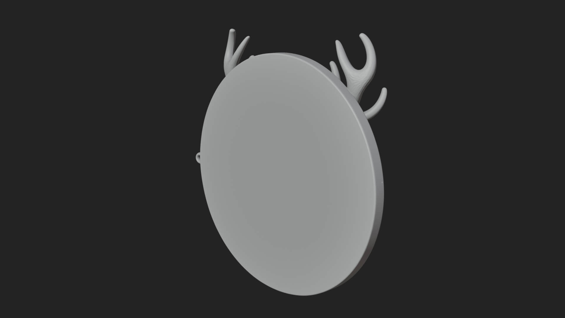 Stag Head Oval Relief Plaque Design 3 3D Print Model 3D Model