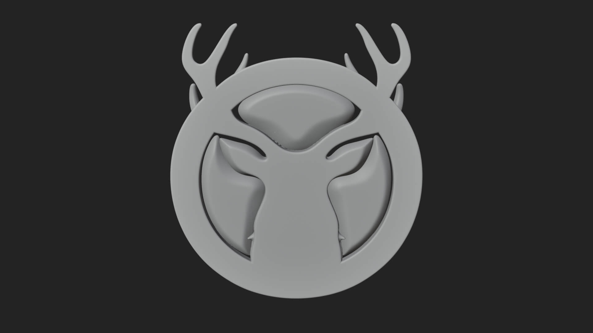 Stag Head Oval Relief Plaque Design 4 3D Print Model 3D Model