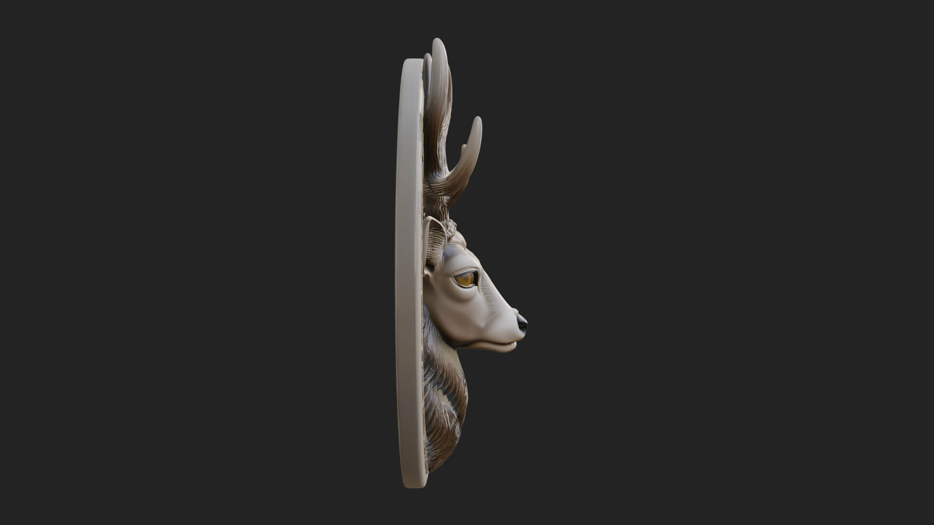 Stag Head Oval Relief Plaque Design 5 3D Print Model 3D Model