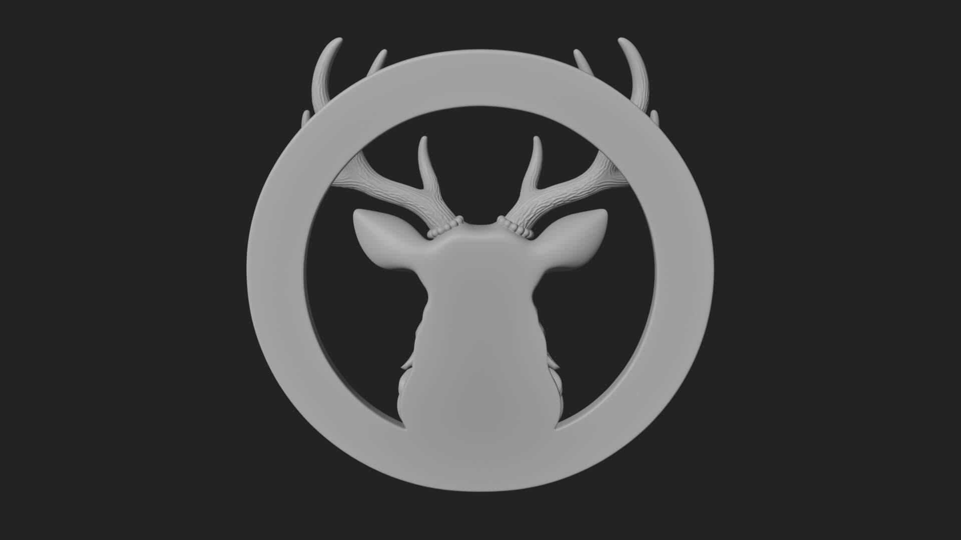 Stag Head Oval Relief Plaque Design 5 3D Print Model 3D Model