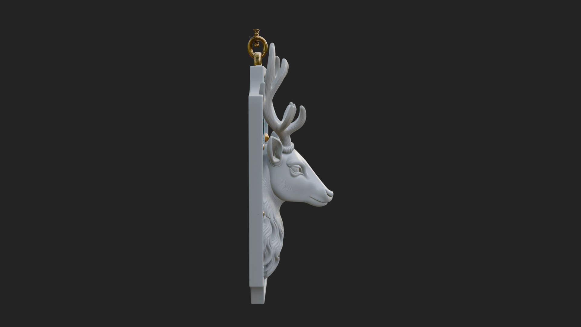 Stag Head Panel Ornament Design 1 3D Print Model 3D Model