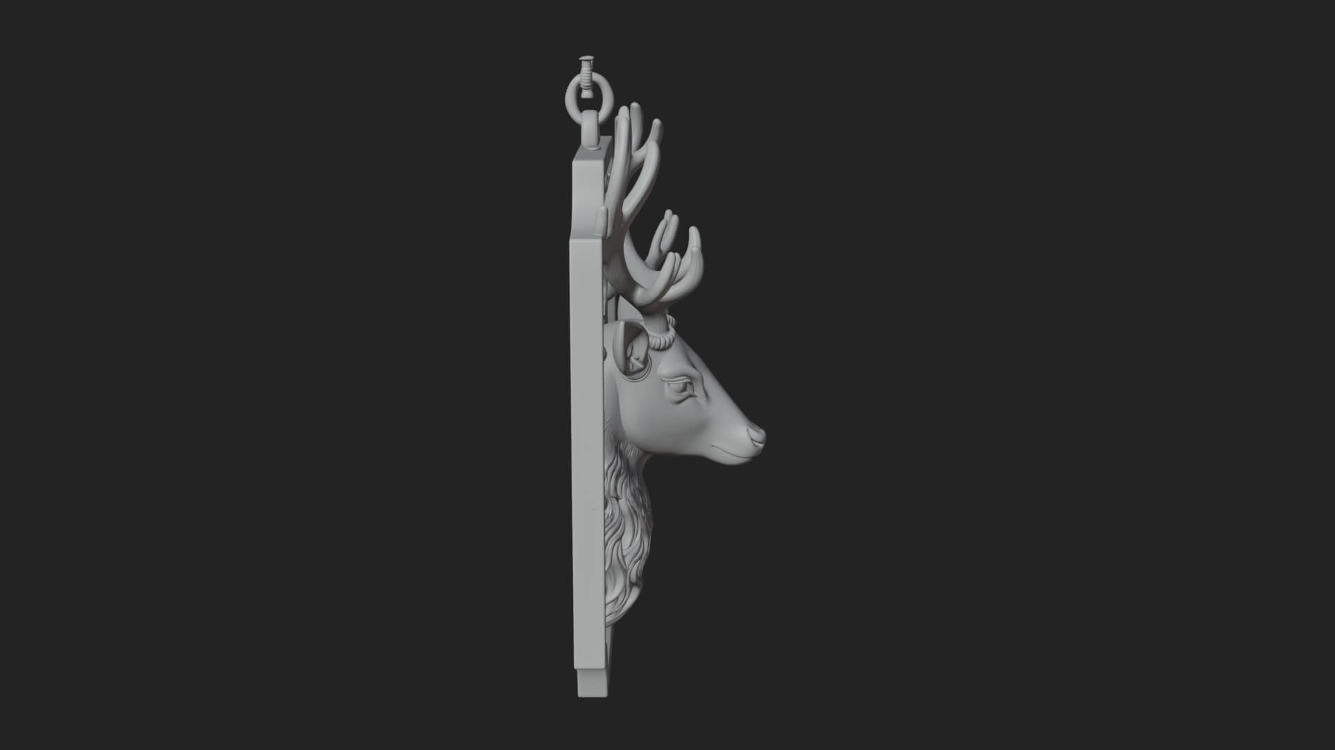 Stag Head Panel Ornament Design 1 3D Print Model 3D Model