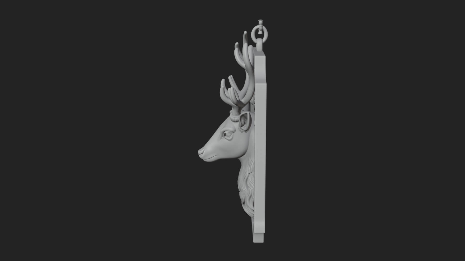 Stag Head Panel Ornament Design 1 3D Print Model 3D Model