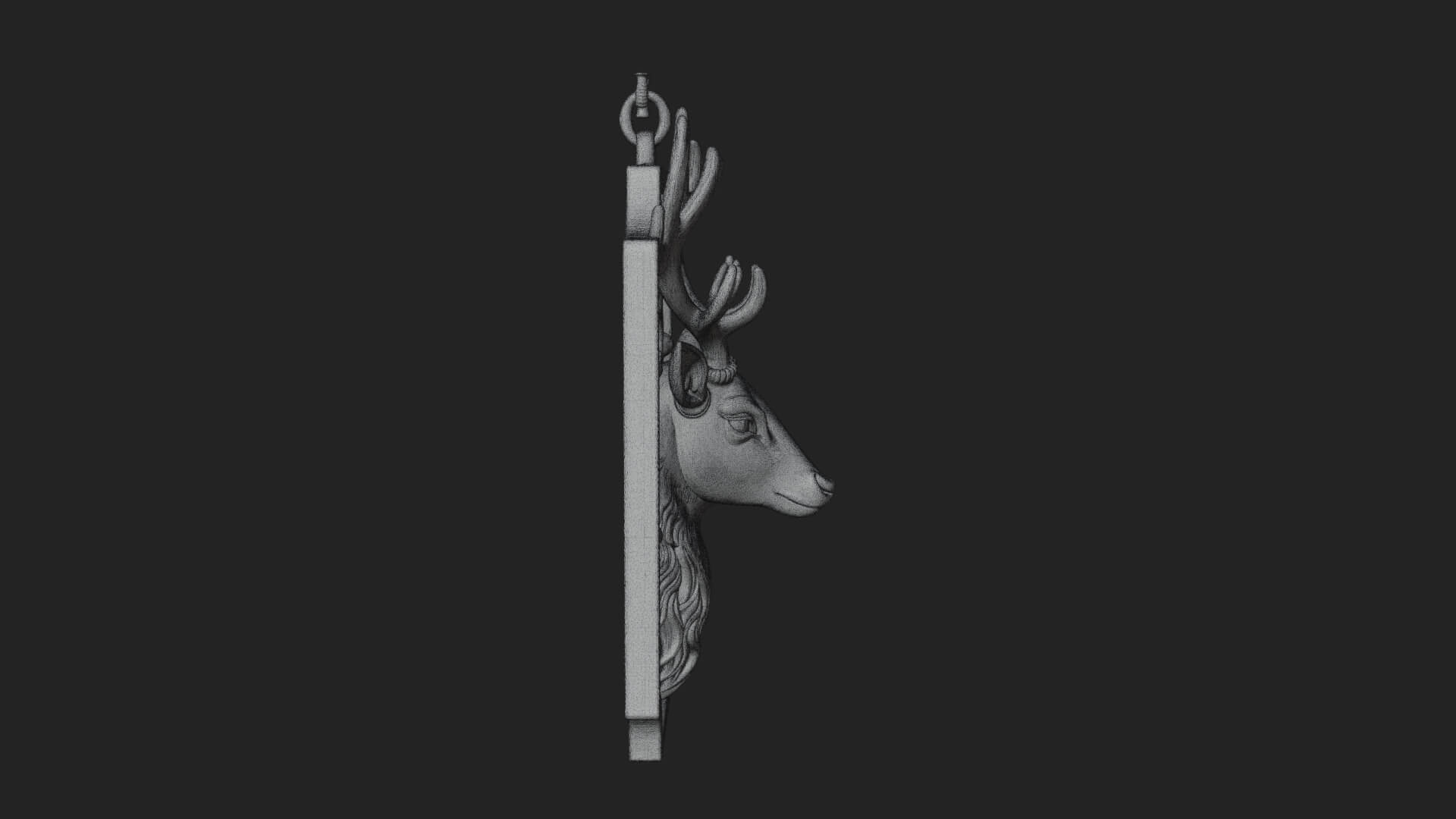 Stag Head Panel Ornament Design 1 3D Print Model 3D Model