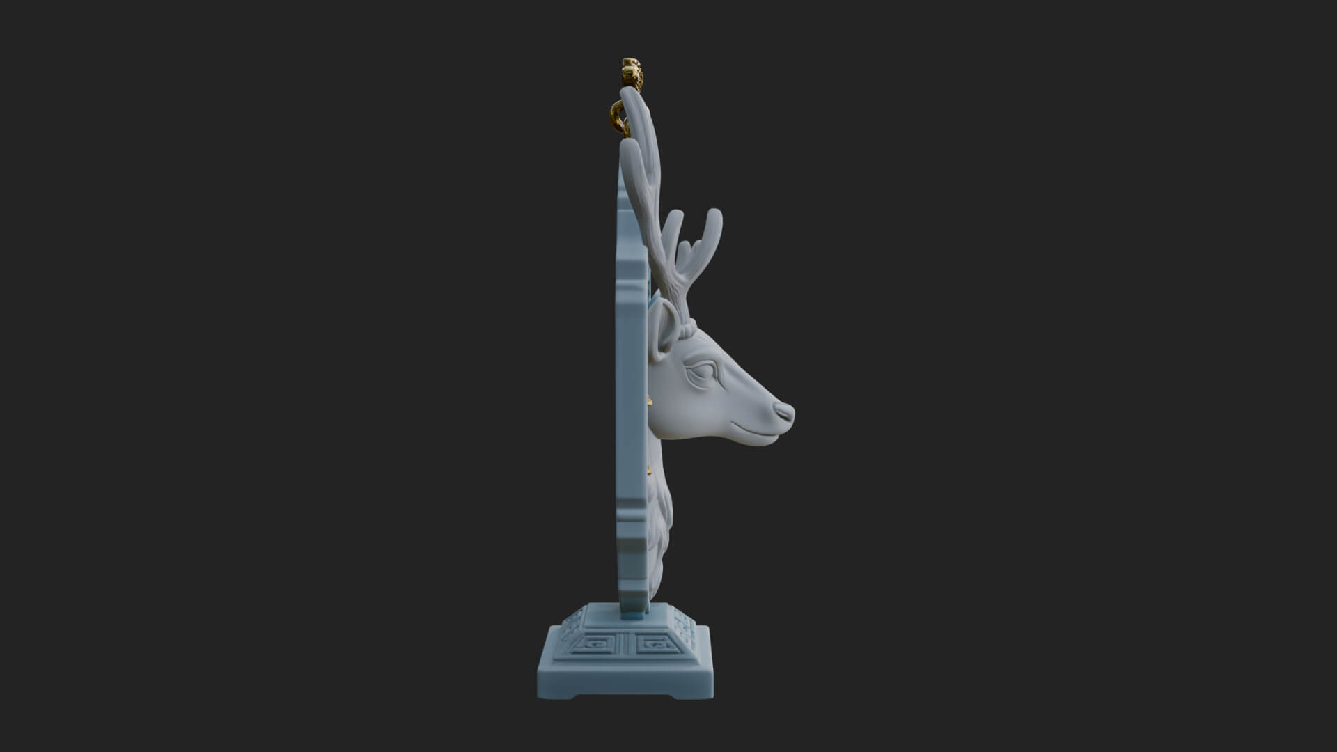 Stag Head Panel Ornament Design 2 3D Print Model 3D Model