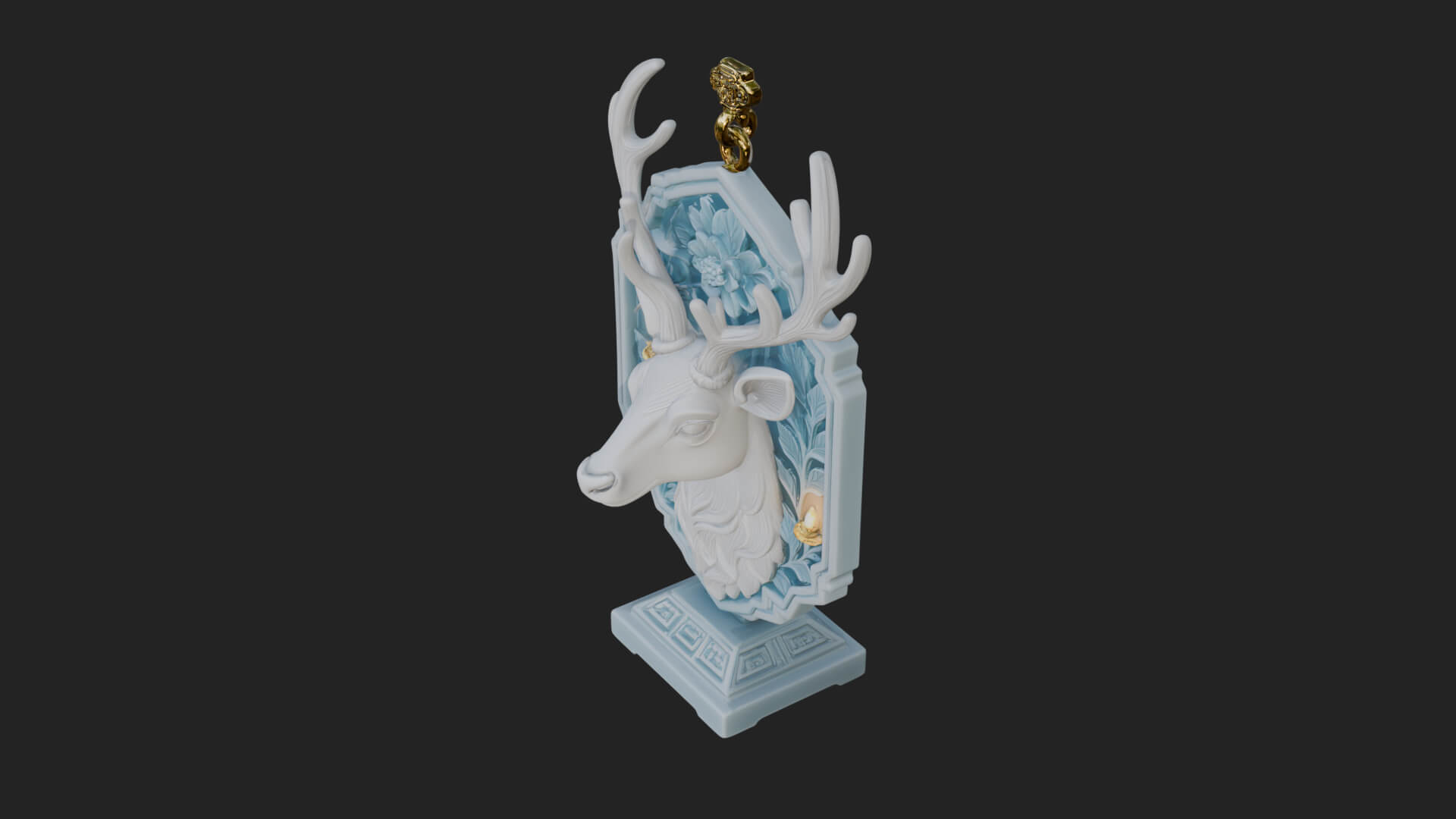 Stag Head Panel Ornament Design 2 3D Print Model 3D Model