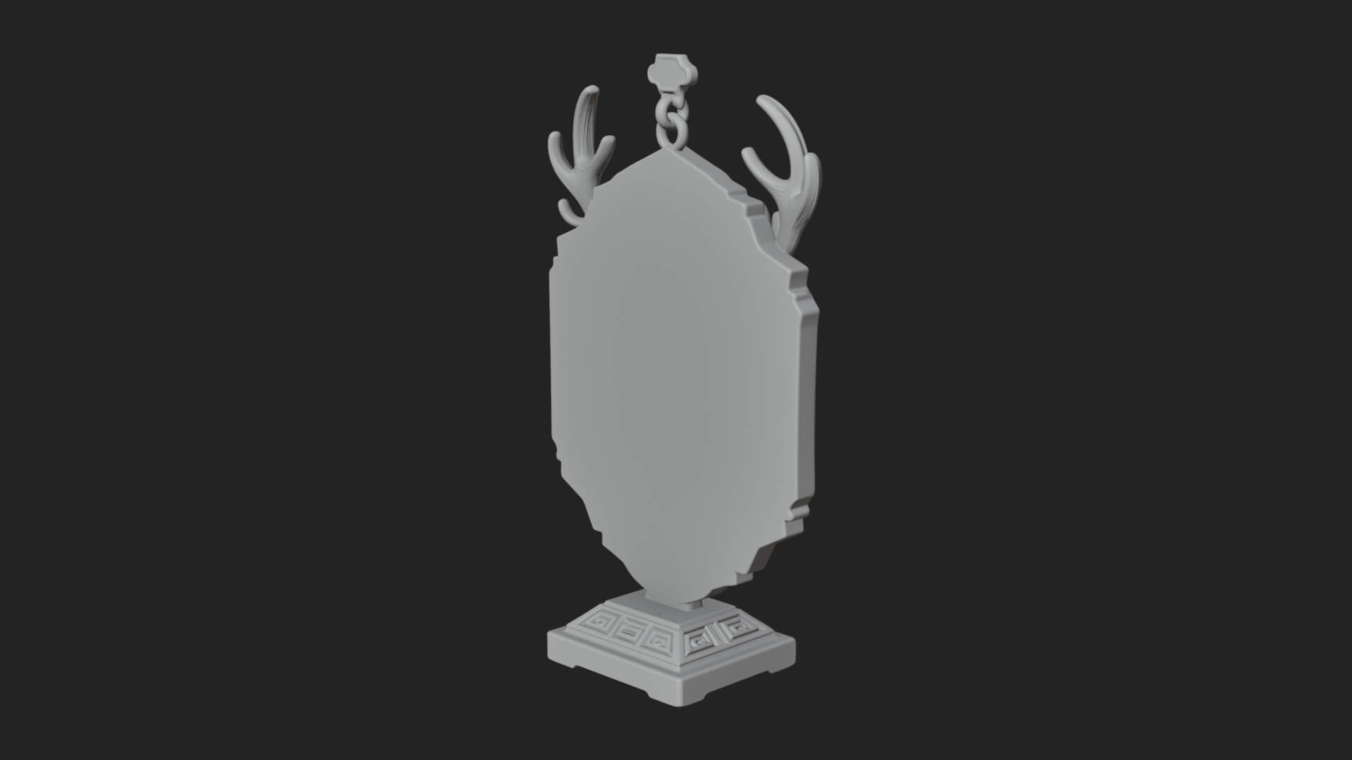 Stag Head Panel Ornament Design 2 3D Print Model 3D Model