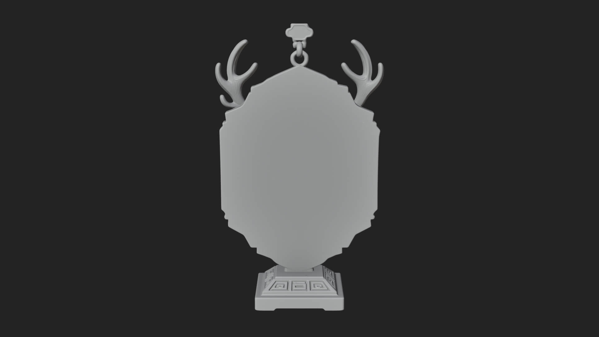 Stag Head Panel Ornament Design 2 3D Print Model 3D Model