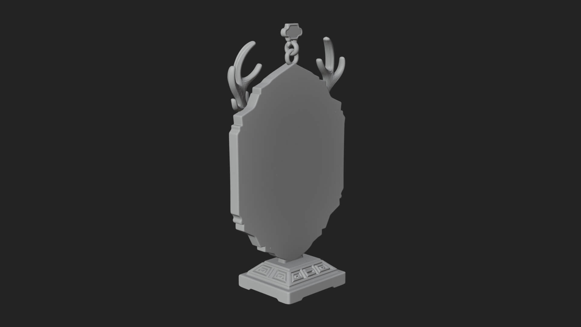 Stag Head Panel Ornament Design 2 3D Print Model 3D Model