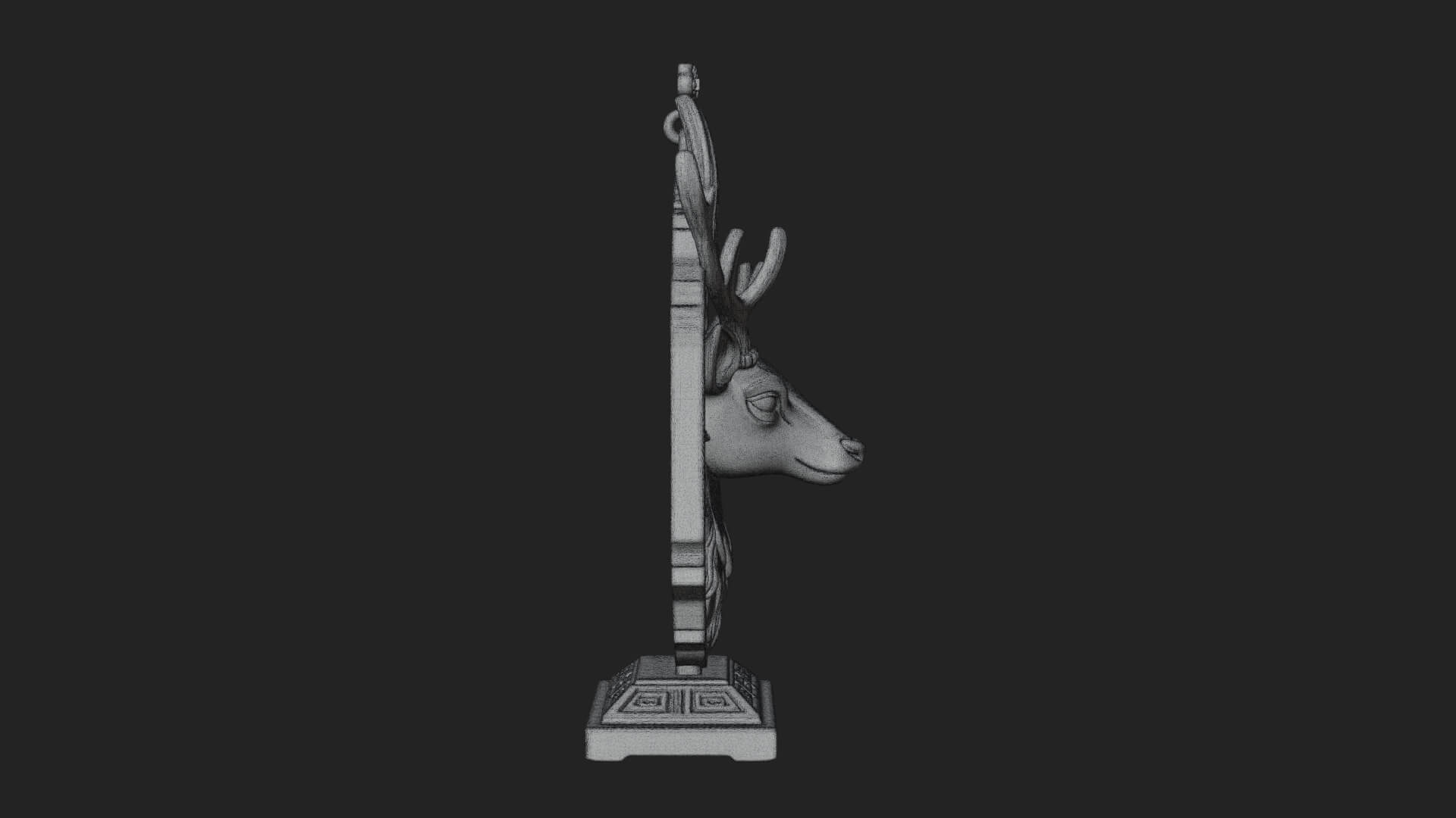 Stag Head Panel Ornament Design 2 3D Print Model 3D Model