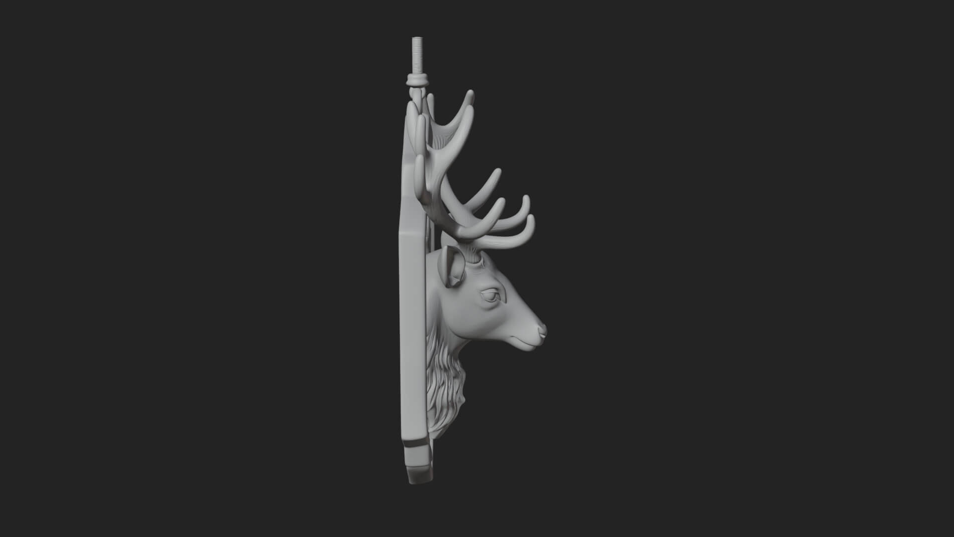 Stag Head Panel Ornament Design 3 3D Print Model 3D Model