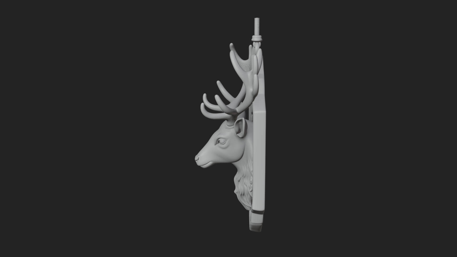 Stag Head Panel Ornament Design 3 3D Print Model 3D Model