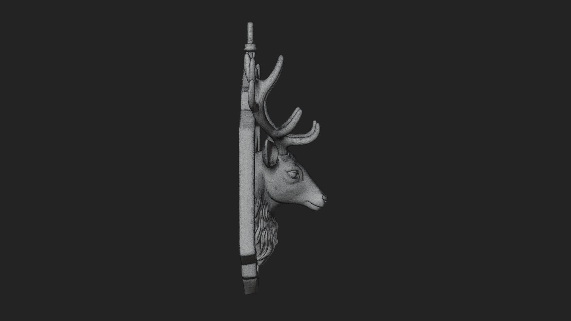 Stag Head Panel Ornament Design 3 3D Print Model 3D Model