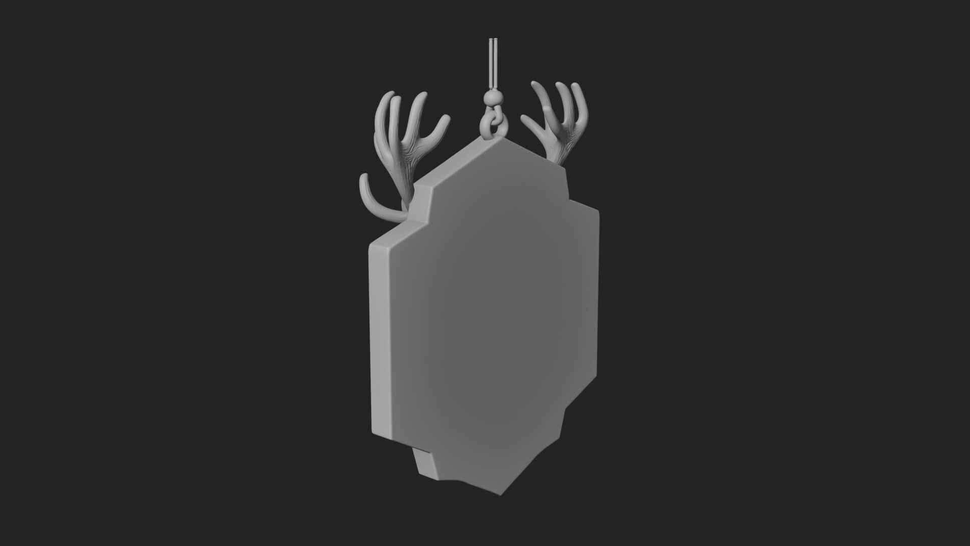 Stag Head Panel Ornament Design 4 3D Print Model 3D Model