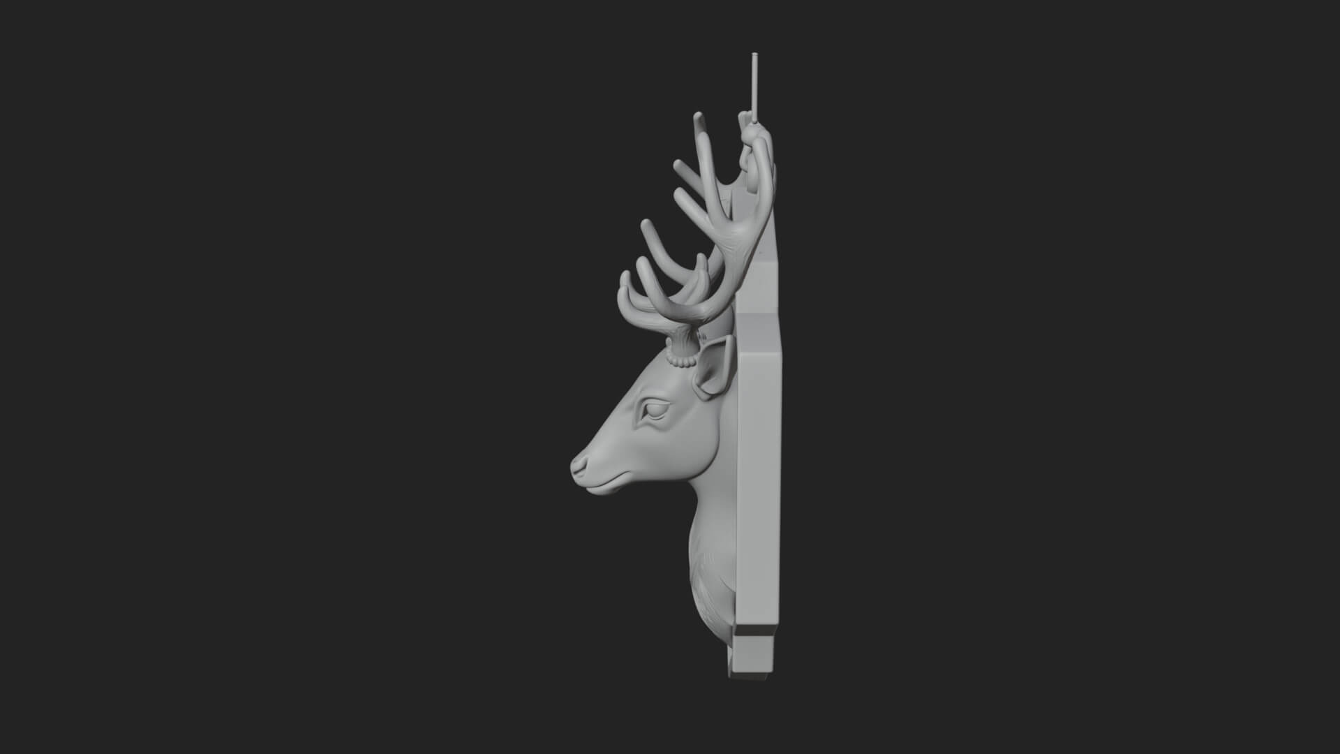 Stag Head Panel Ornament Design 4 3D Print Model 3D Model