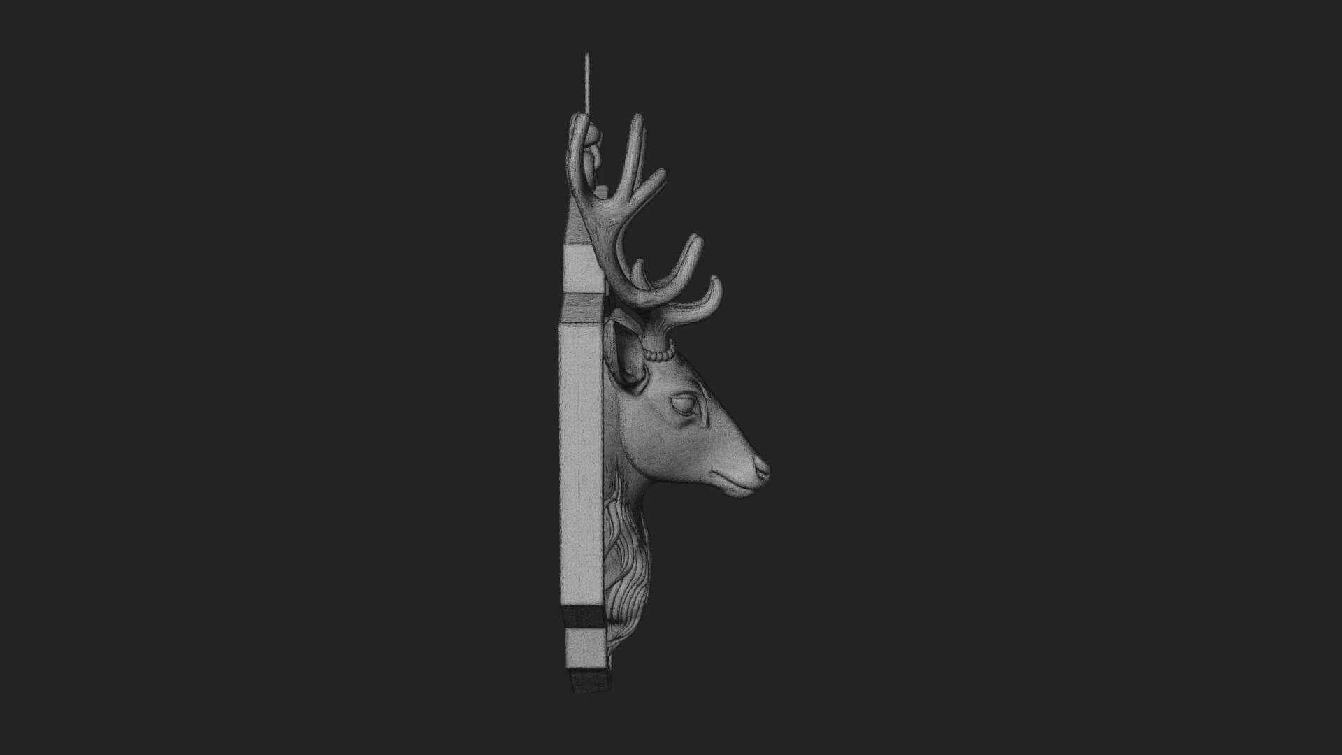 Stag Head Panel Ornament Design 4 3D Print Model 3D Model