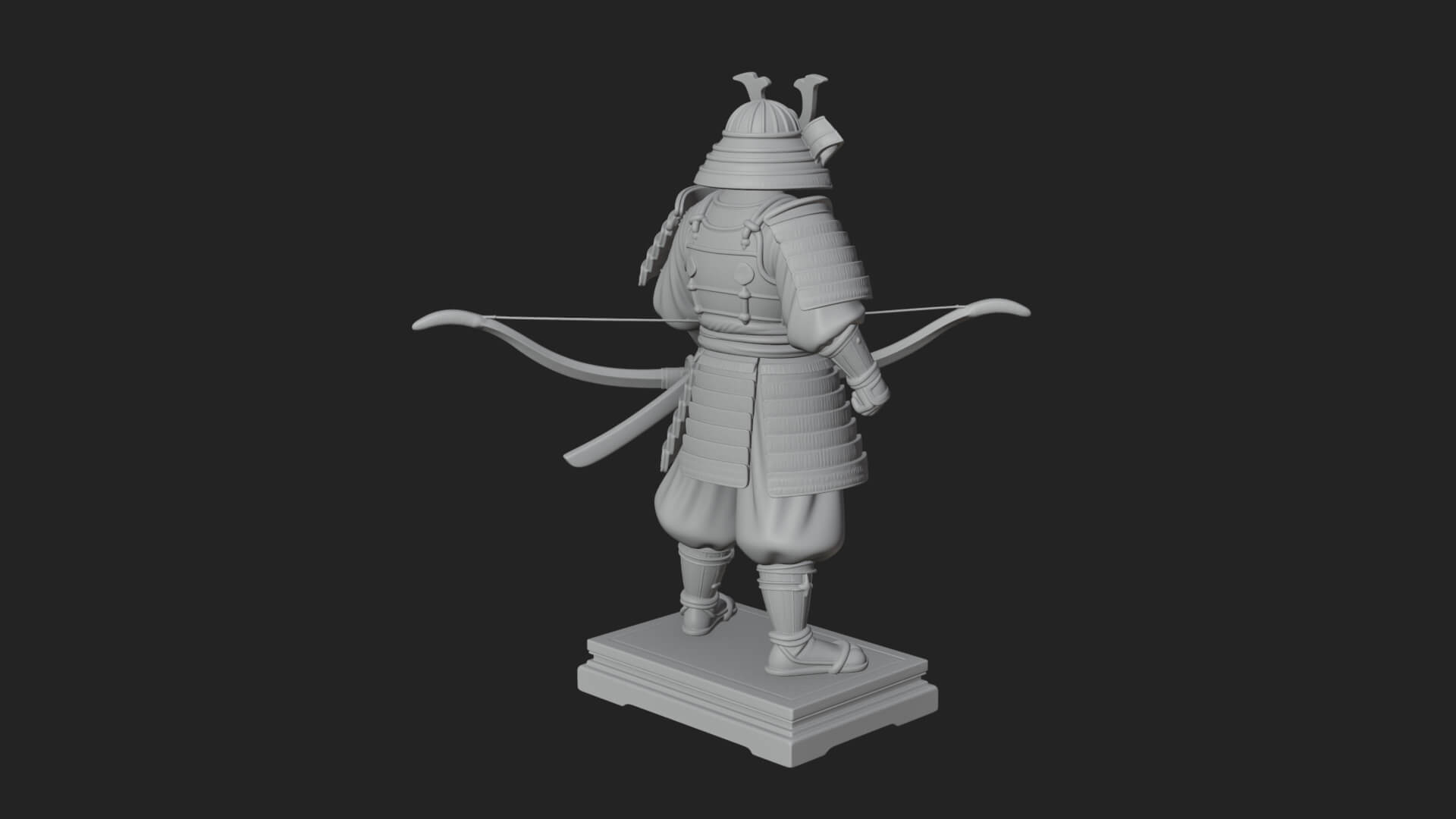 Standing Armored Samurai Statue Design 1 3D Print Model 3D Model