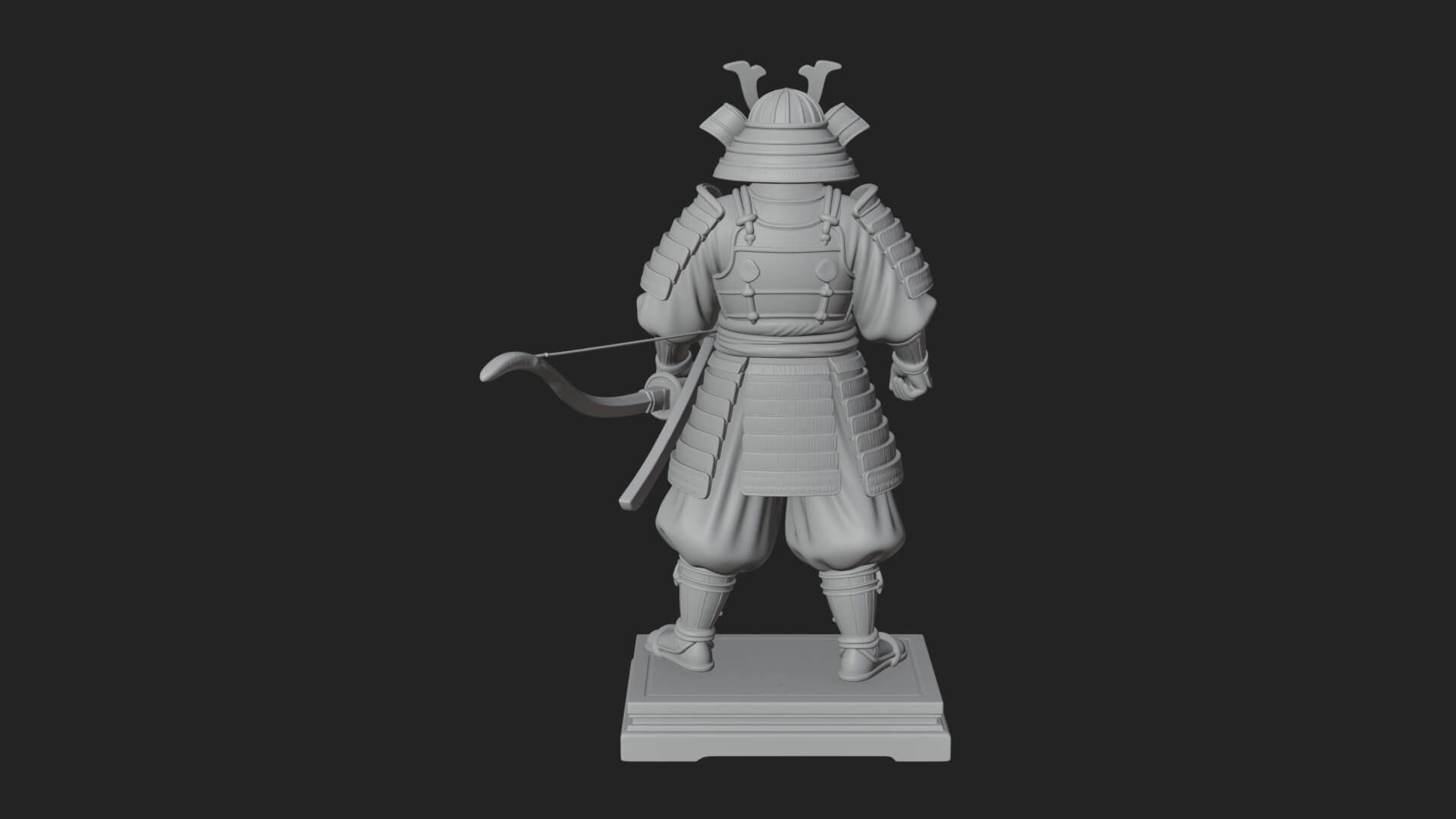 Standing Armored Samurai Statue Design 1 3D Print Model 3D Model