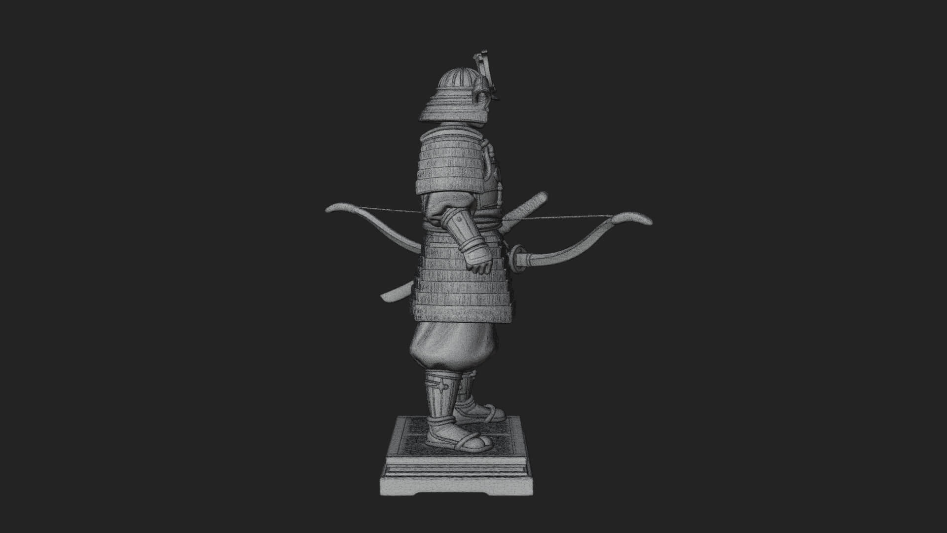 Standing Armored Samurai Statue Design 1 3D Print Model 3D Model