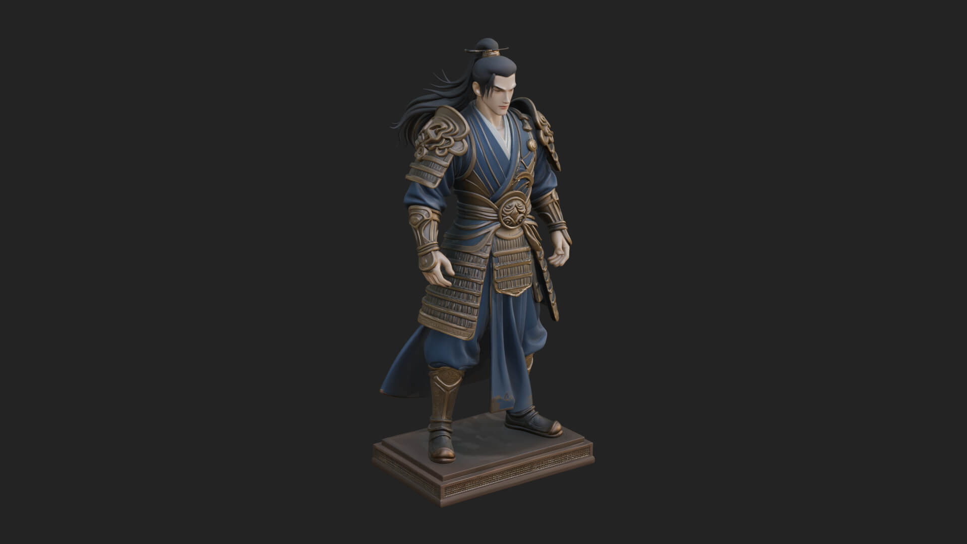 Standing Armored Samurai Statue Design 10 3D Print Model 3D Model