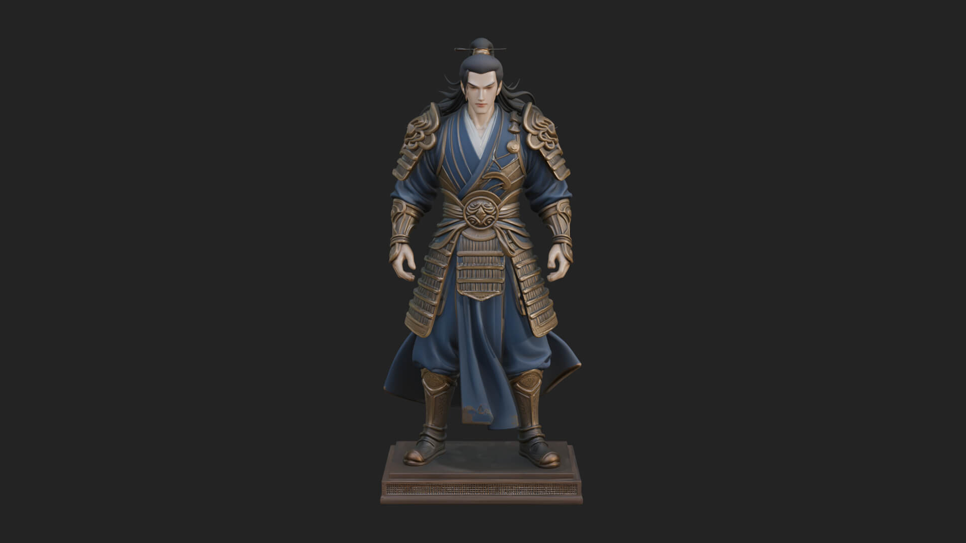 Standing Armored Samurai Statue Design 10 3D Print Model 3D Model