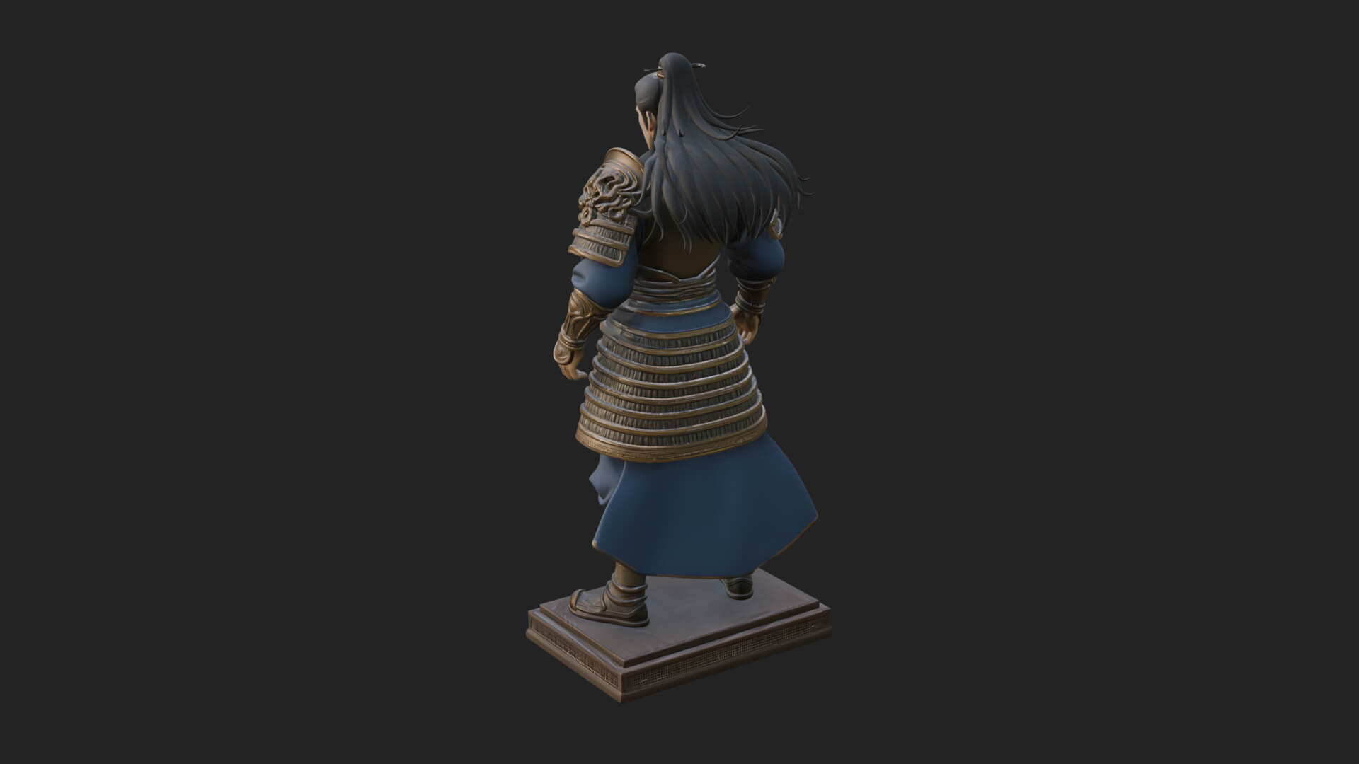 Standing Armored Samurai Statue Design 10 3D Print Model 3D Model