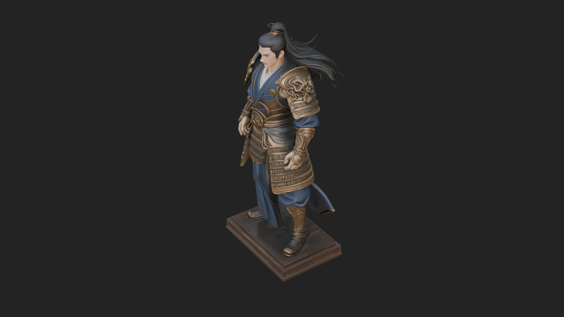 Standing Armored Samurai Statue Design 10 3D Print Model 3D Model