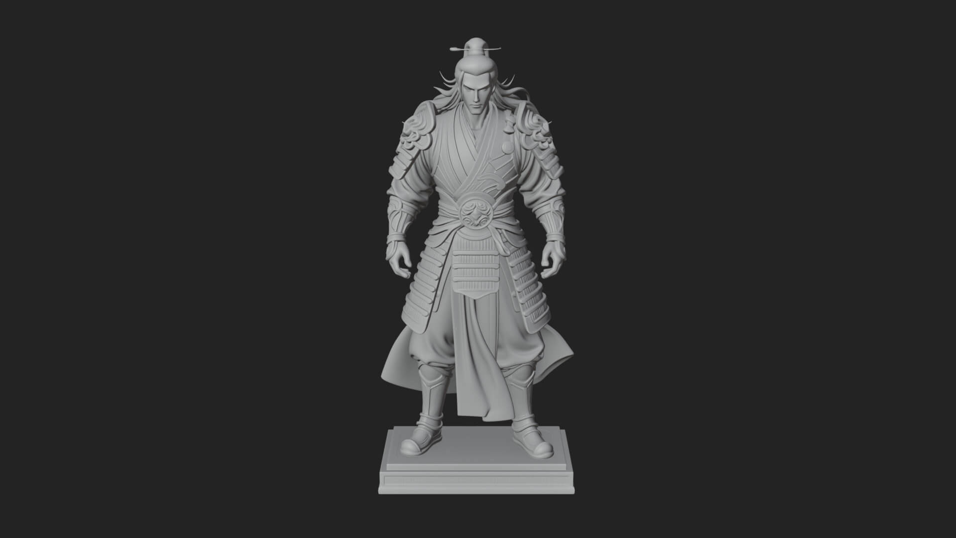Standing Armored Samurai Statue Design 10 3D Print Model 3D Model