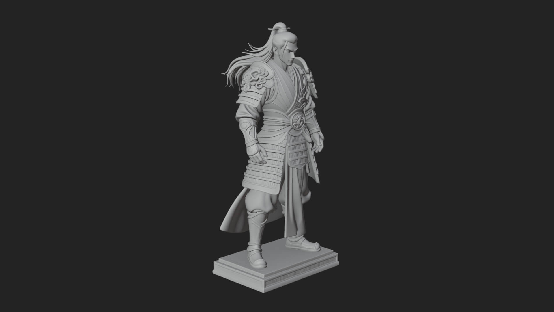 Standing Armored Samurai Statue Design 10 3D Print Model 3D Model