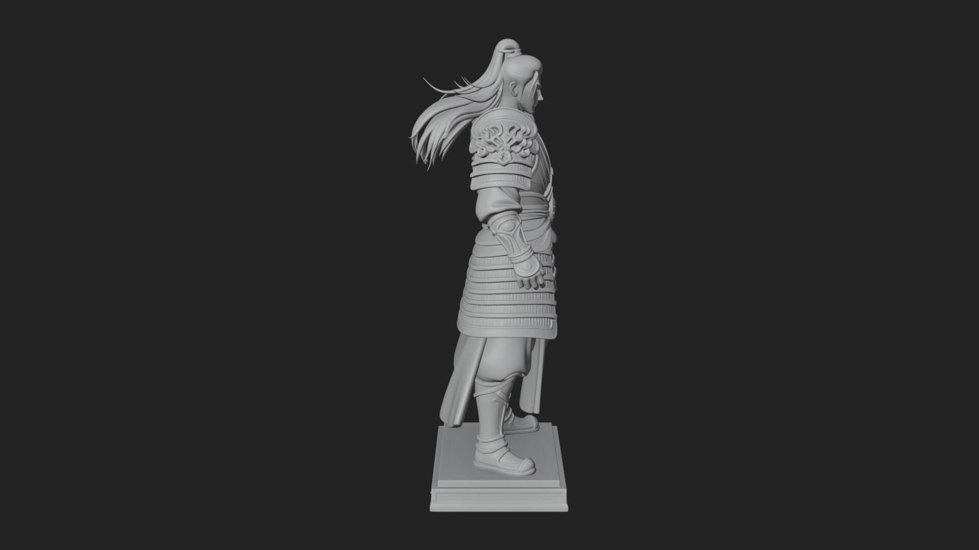 Standing Armored Samurai Statue Design 10 3D Print Model 3D Model