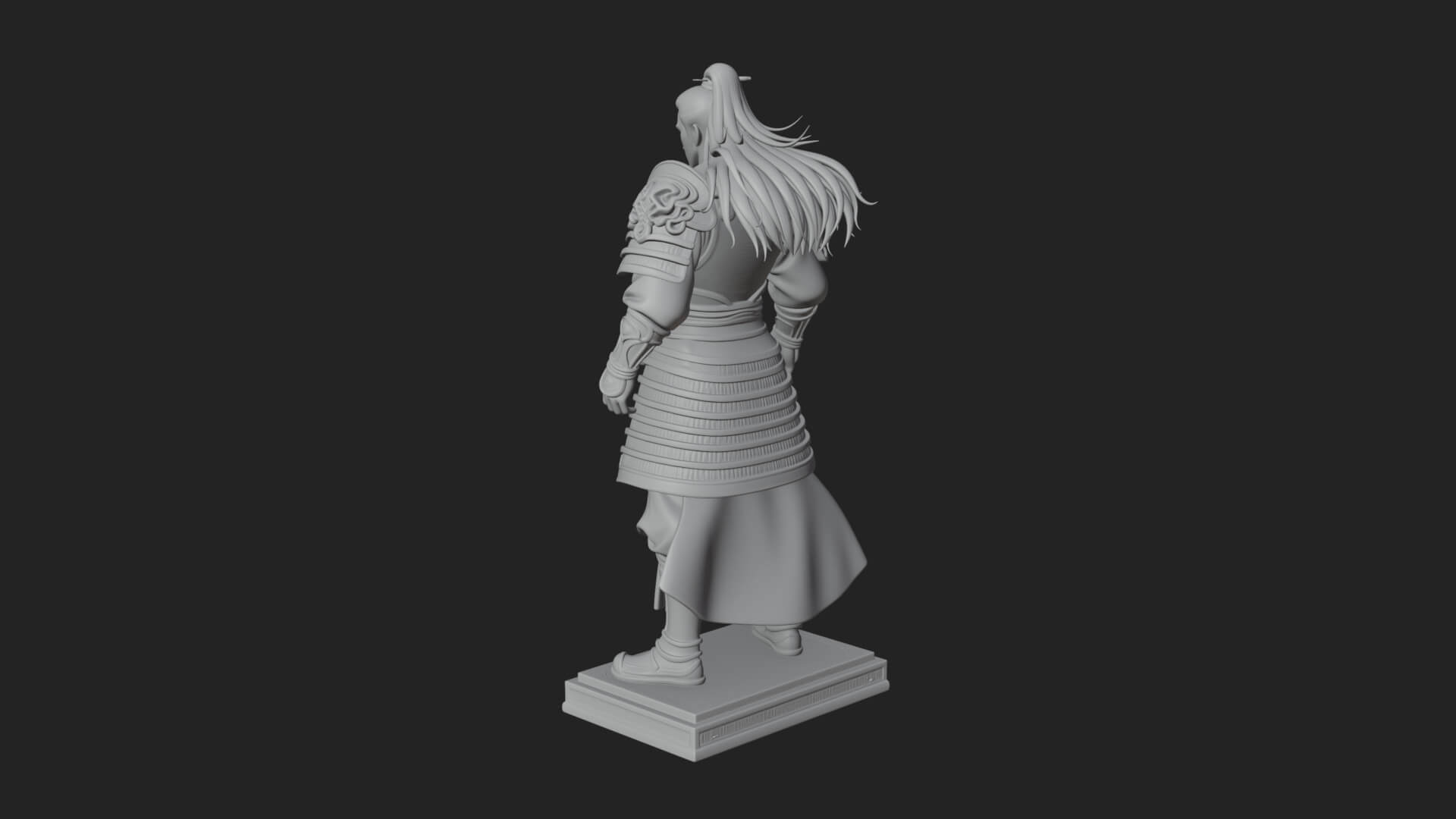 Standing Armored Samurai Statue Design 10 3D Print Model 3D Model