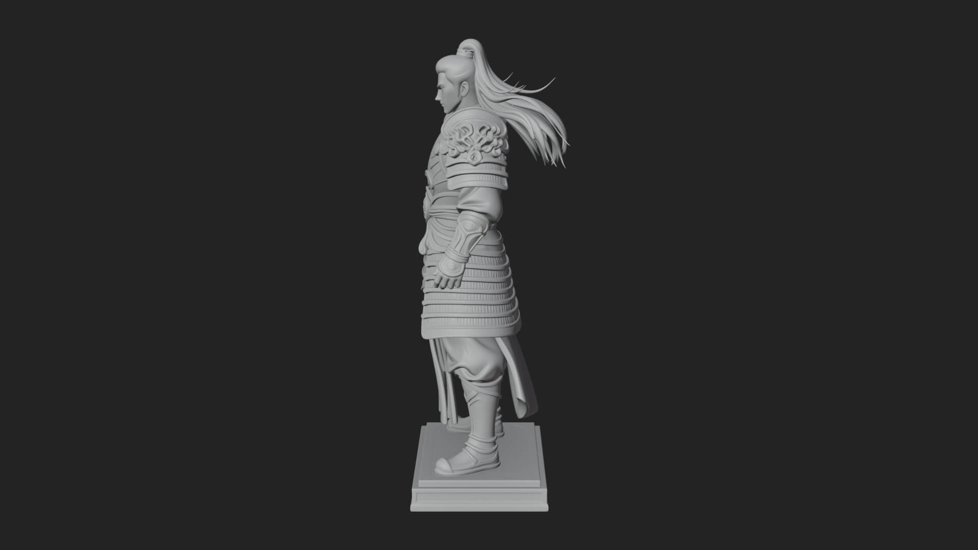 Standing Armored Samurai Statue Design 10 3D Print Model 3D Model