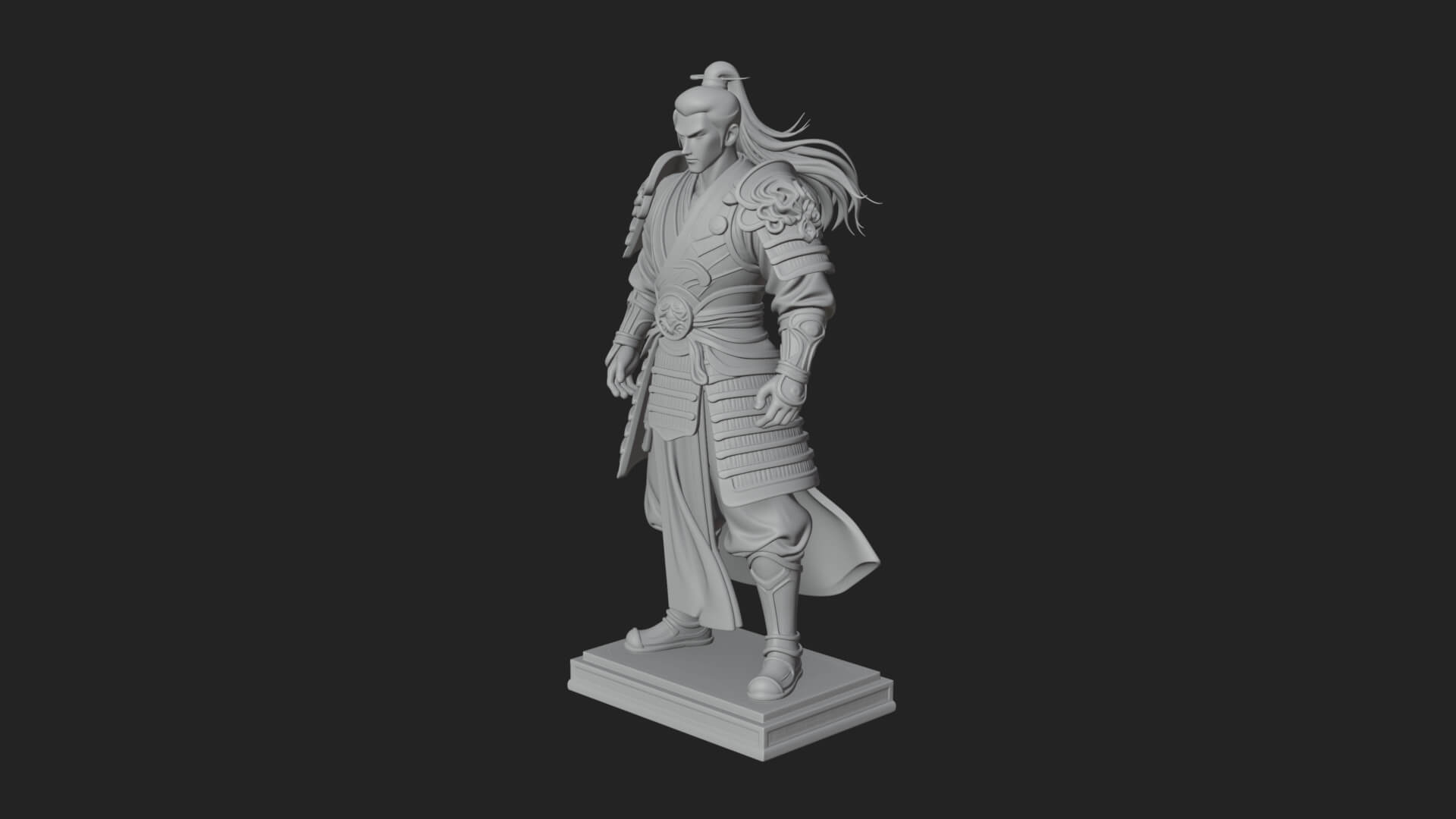 Standing Armored Samurai Statue Design 10 3D Print Model 3D Model