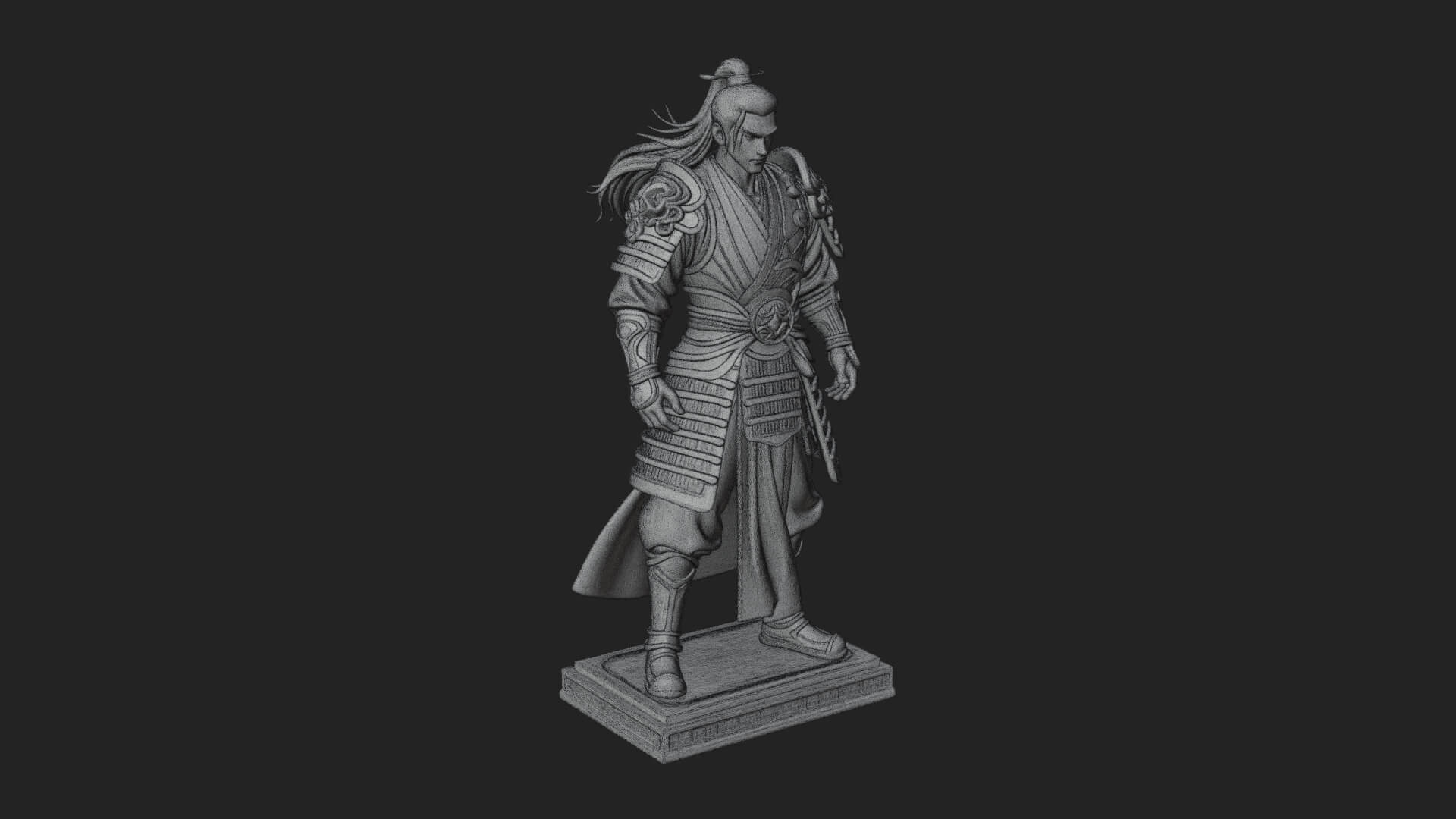 Standing Armored Samurai Statue Design 10 3D Print Model 3D Model