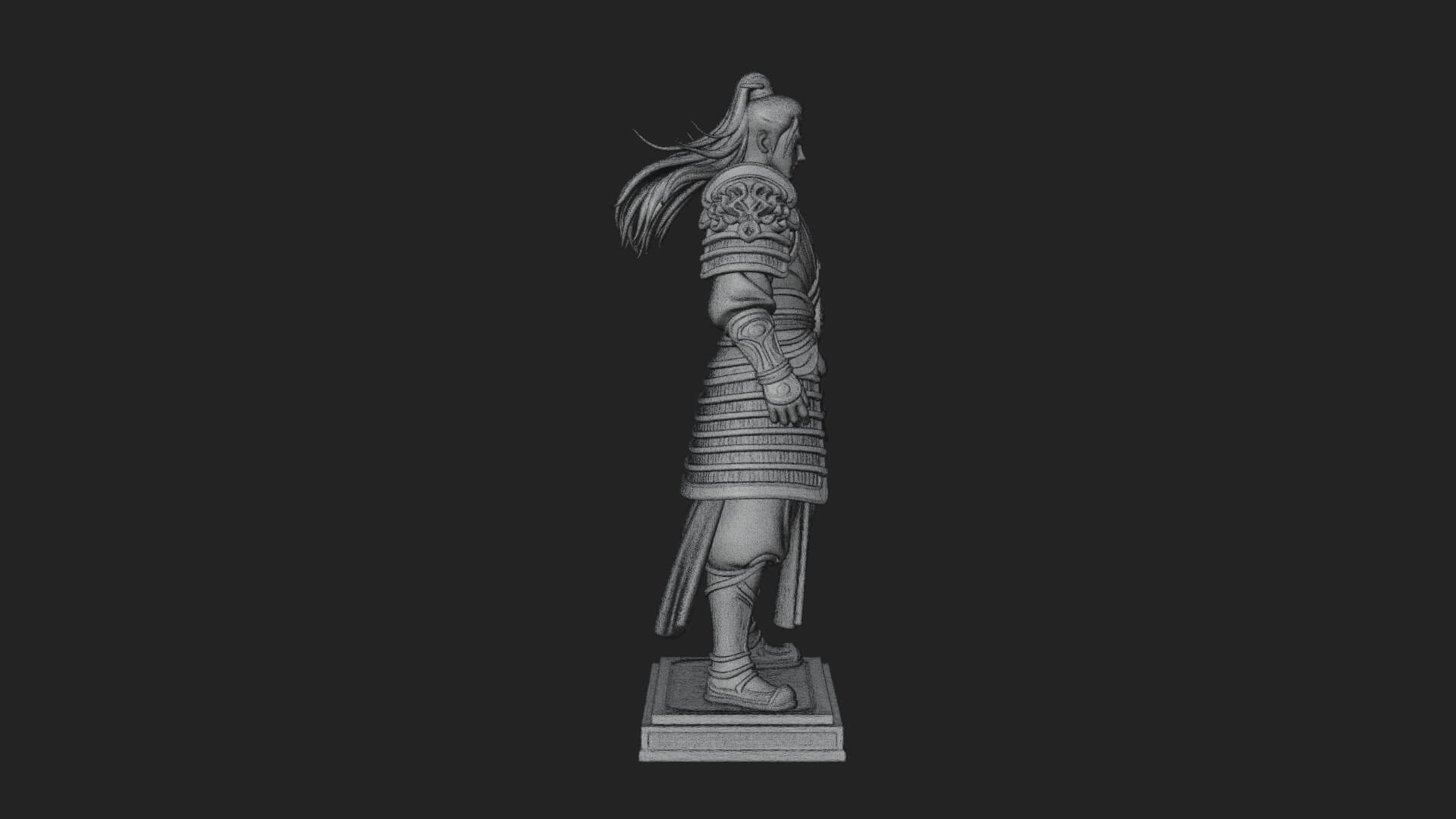 Standing Armored Samurai Statue Design 10 3D Print Model 3D Model