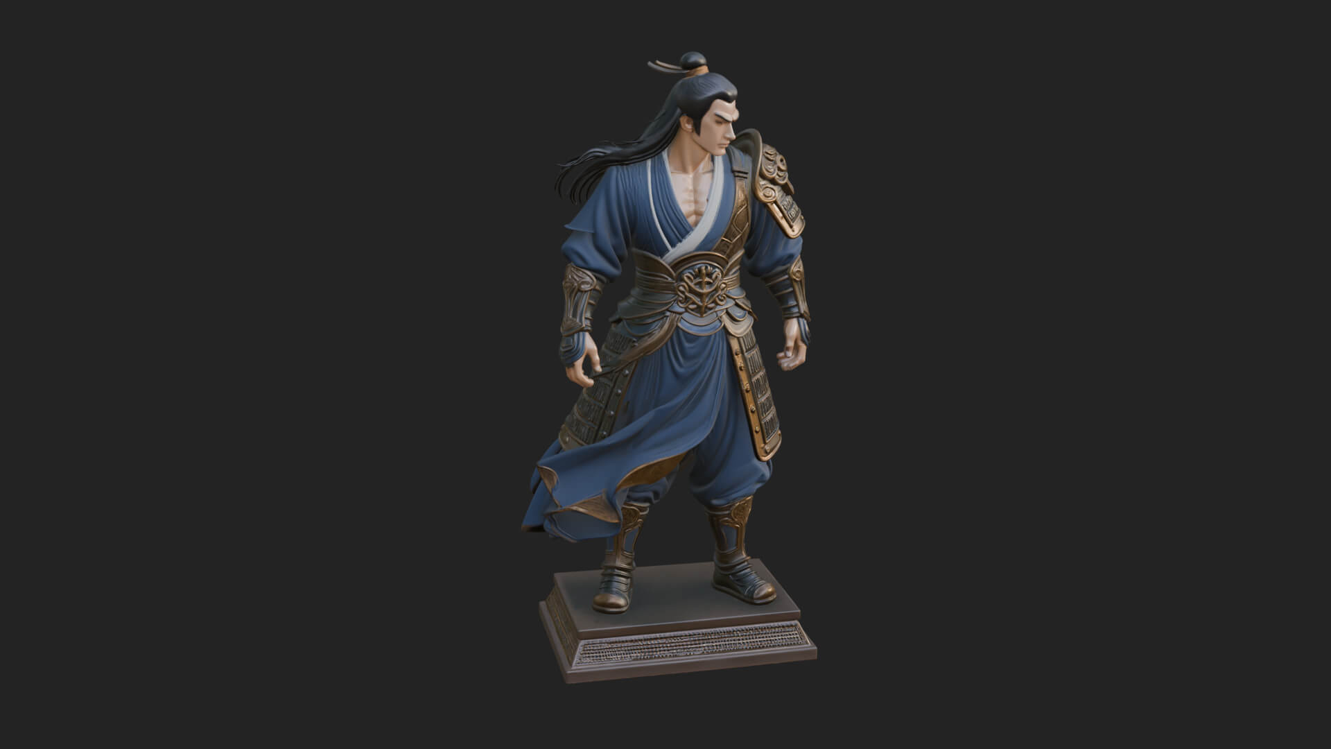 Standing Armored Samurai Statue Design 11 3D Print Model 3D Model