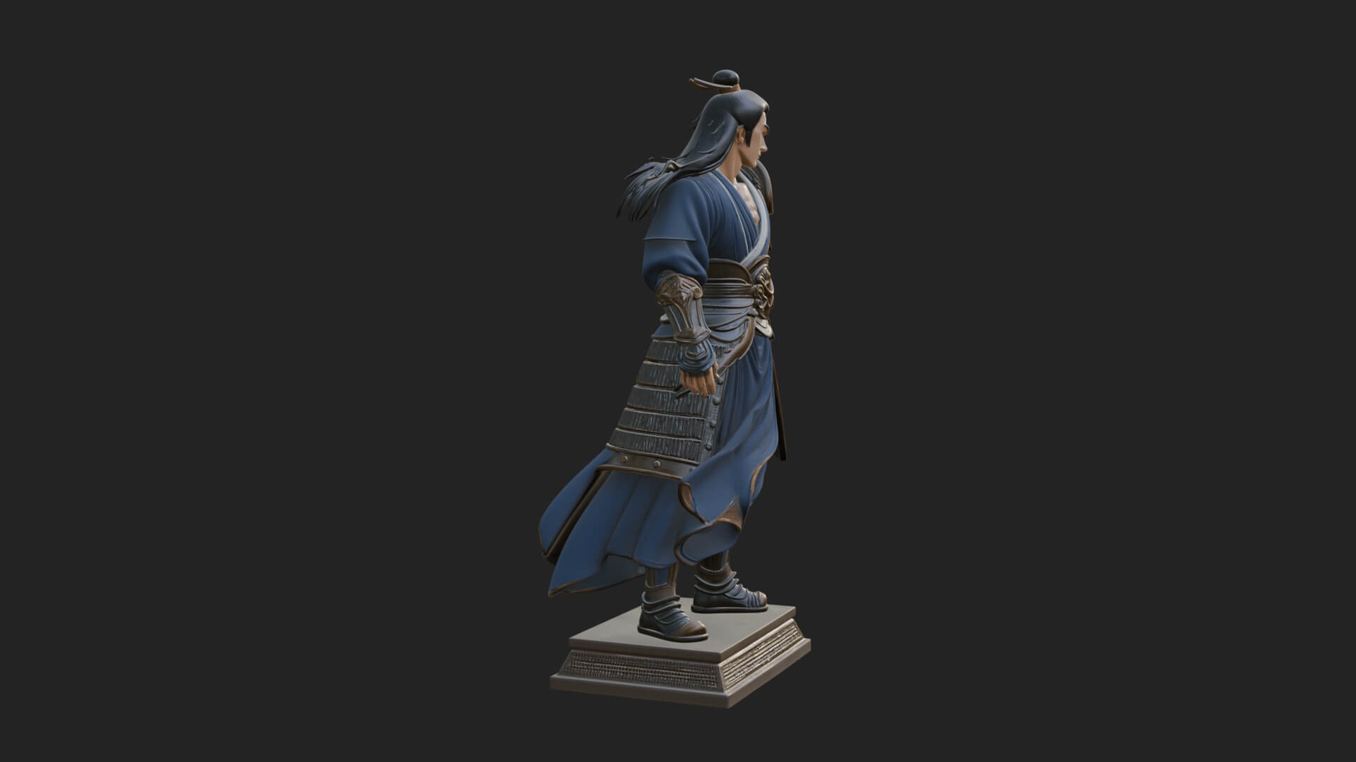 Standing Armored Samurai Statue Design 11 3D Print Model 3D Model