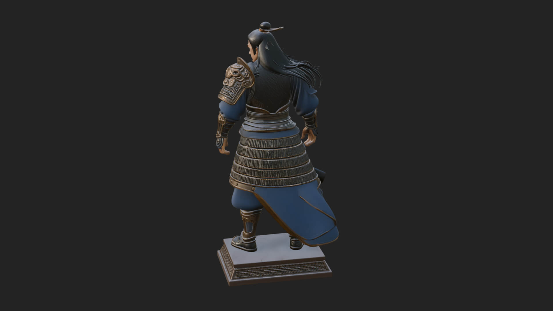 Standing Armored Samurai Statue Design 11 3D Print Model 3D Model