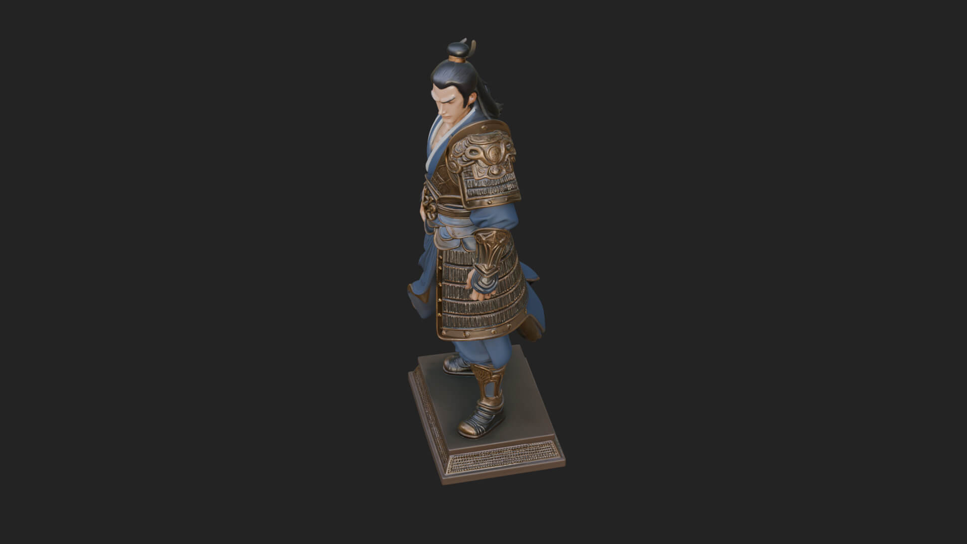 Standing Armored Samurai Statue Design 11 3D Print Model 3D Model
