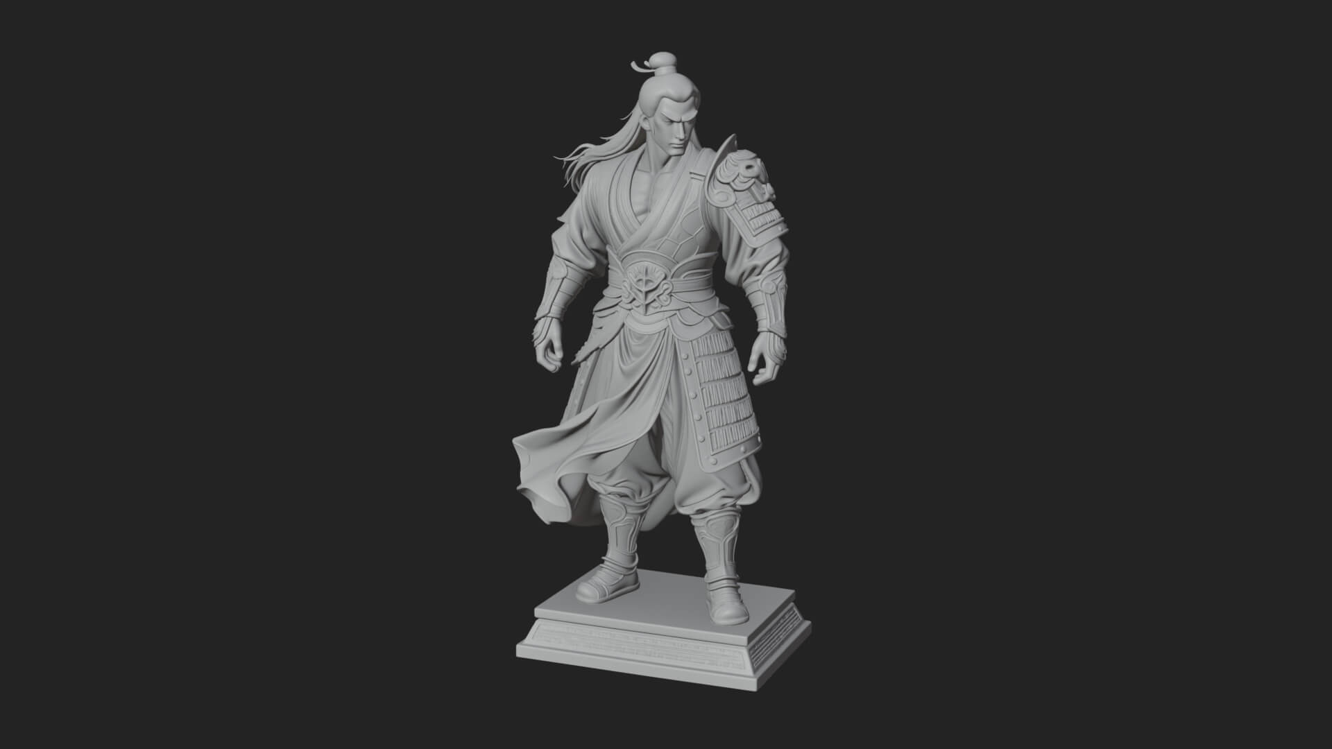 Standing Armored Samurai Statue Design 11 3D Print Model 3D Model