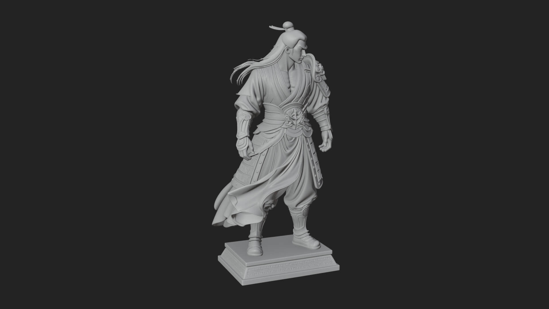 Standing Armored Samurai Statue Design 11 3D Print Model 3D Model