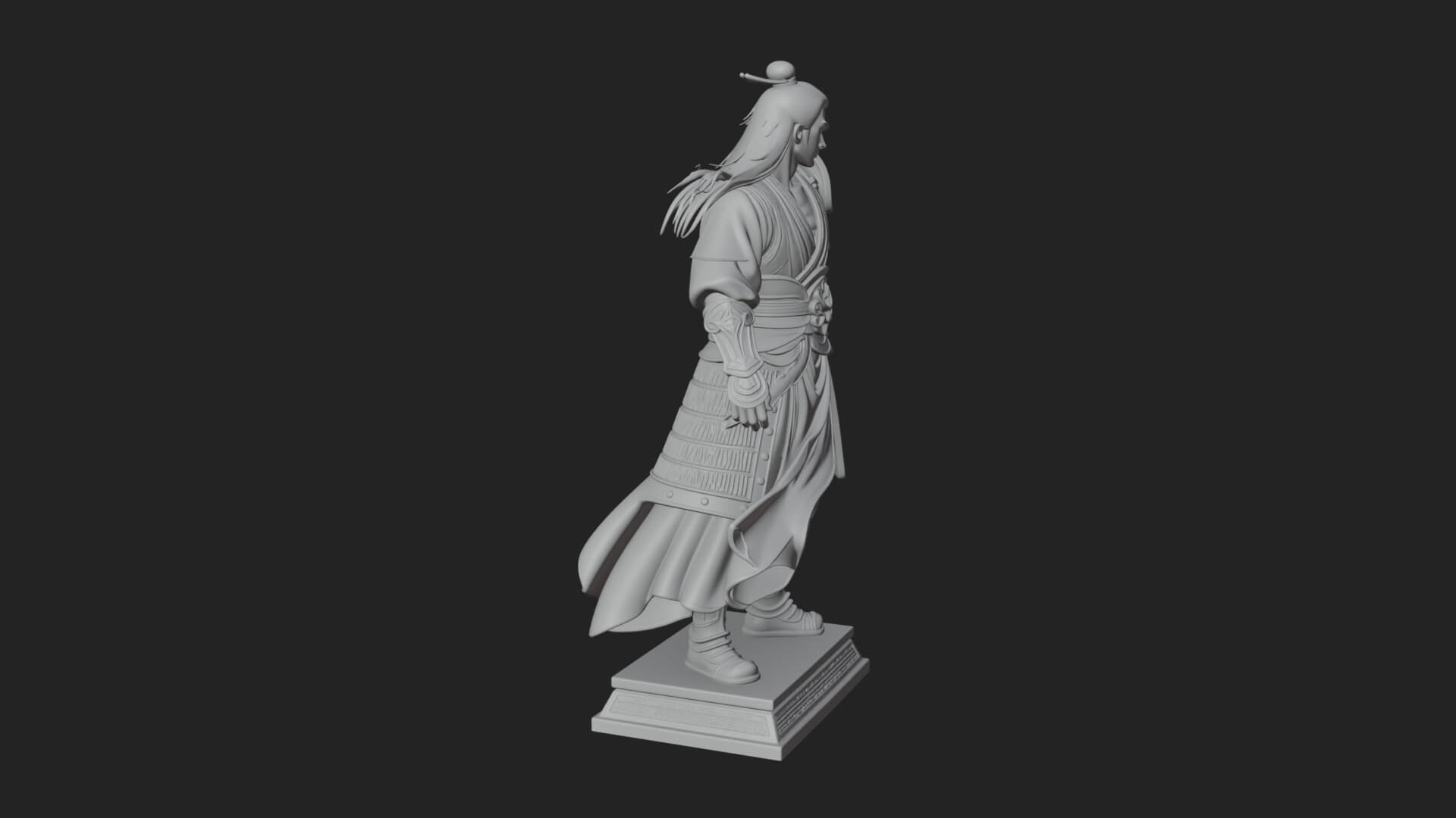 Standing Armored Samurai Statue Design 11 3D Print Model 3D Model