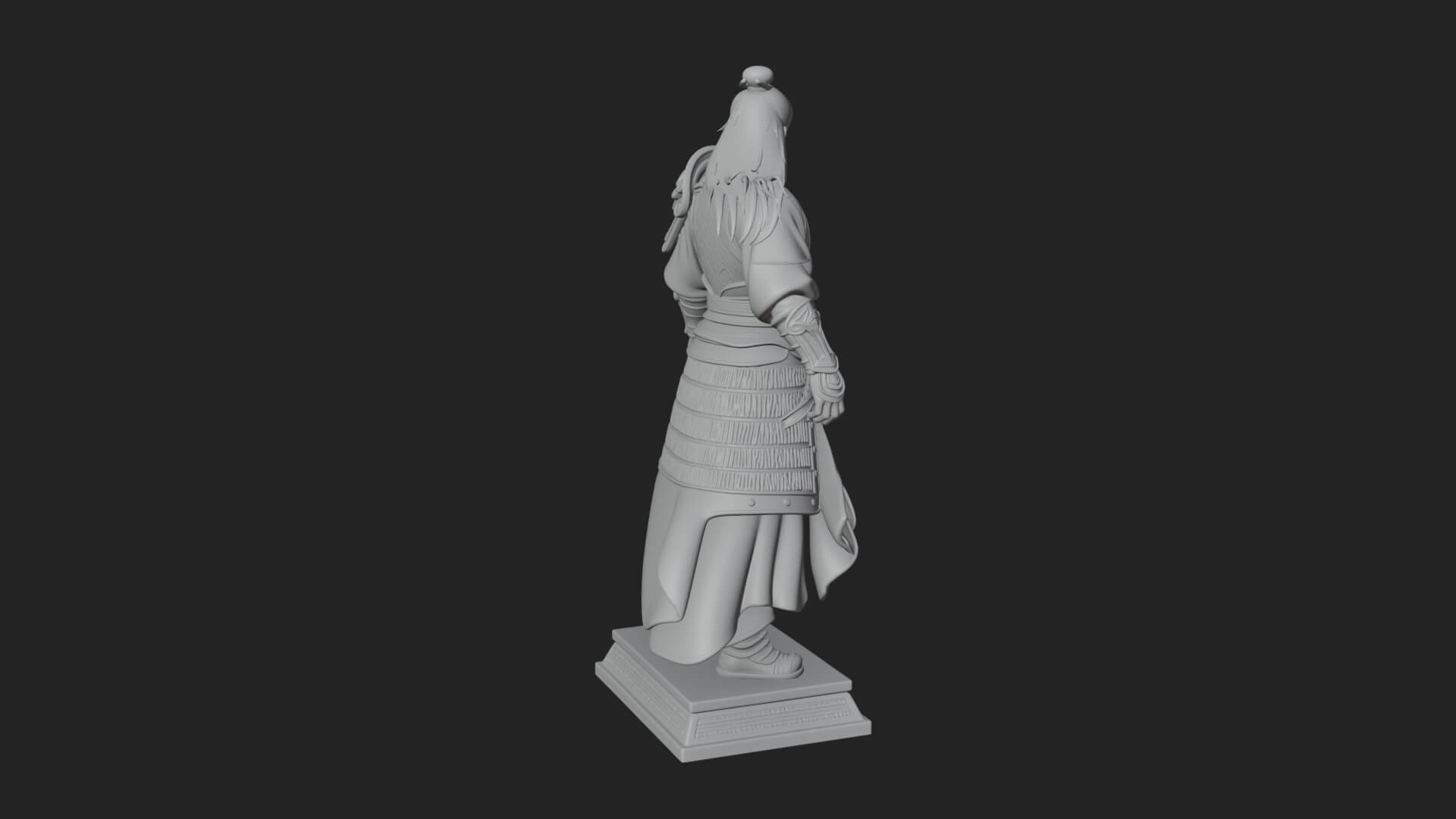 Standing Armored Samurai Statue Design 11 3D Print Model 3D Model