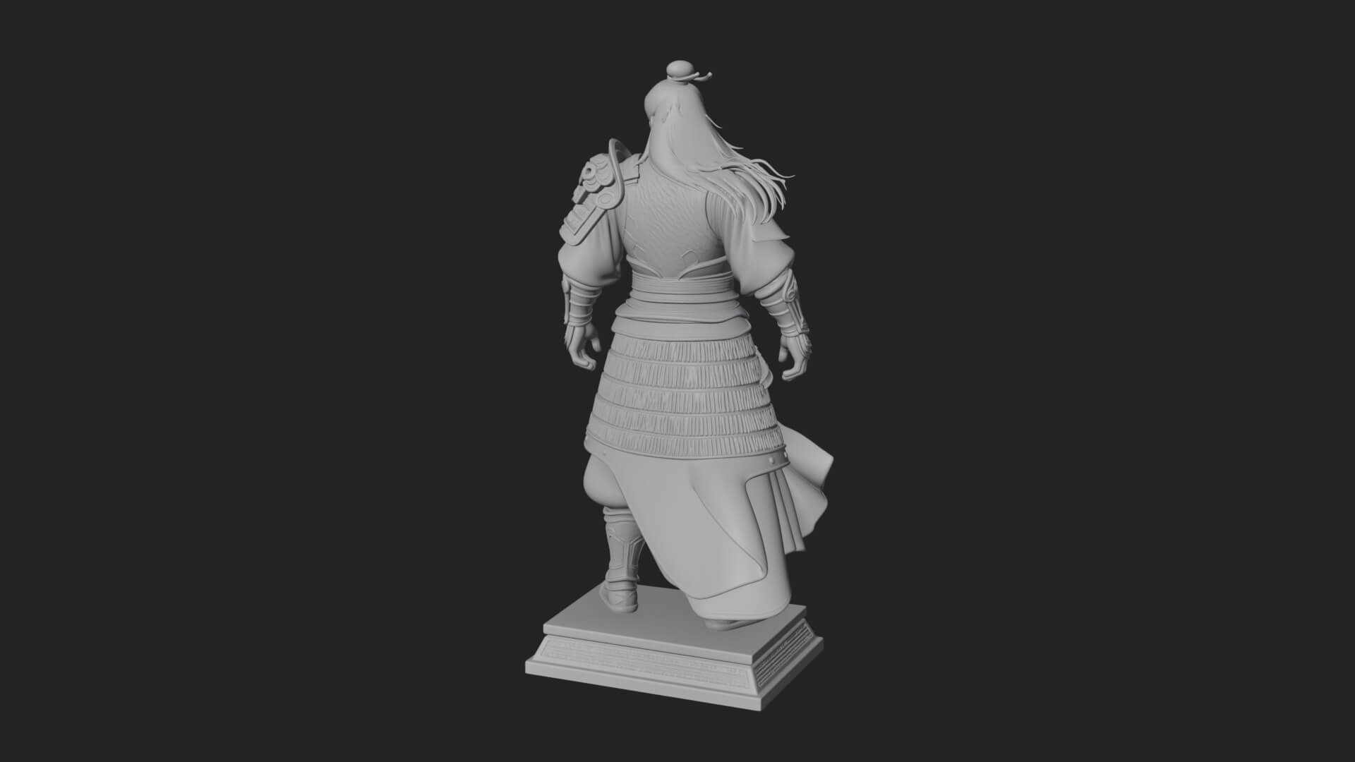 Standing Armored Samurai Statue Design 11 3D Print Model 3D Model