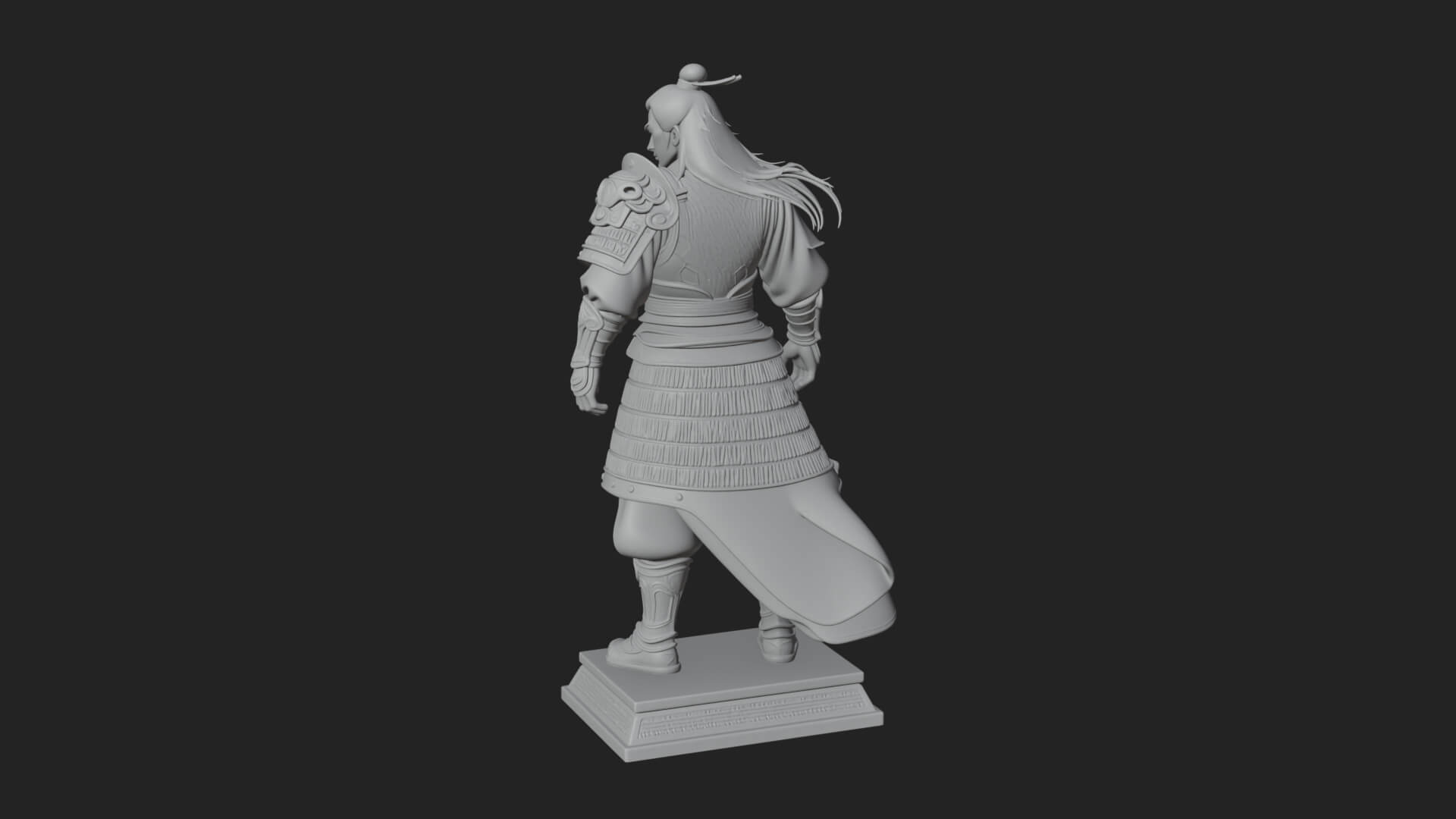Standing Armored Samurai Statue Design 11 3D Print Model 3D Model